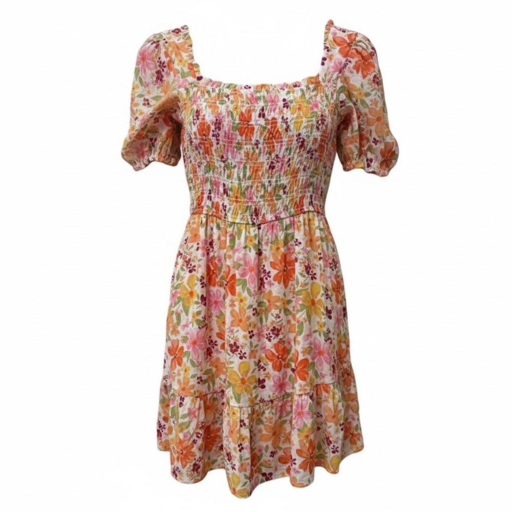 Mine floral smocked dress, medium
